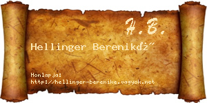 Hellinger Bereniké névjegykártya